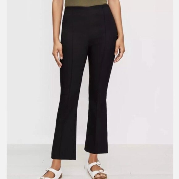 LOFT High-Waist Kick Crop Black Pants EUC - Picture 1 of 8